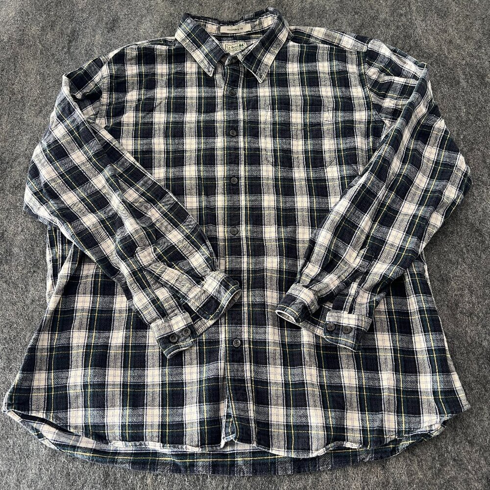 Vintage LL Bean flannel long sleeve button down shirt Mens XXL regular